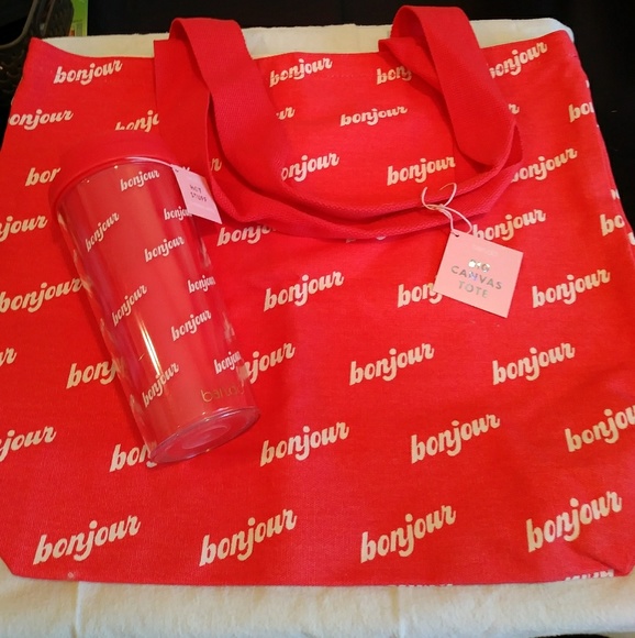 HOT STUFF THERMAL MUG - BONJOUR And Large Tote - Picture 2 of 2